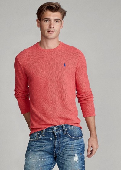 Sueter Polo Ralph Lauren Hombre Coral - Cotton Crewneck - KHGXR8092